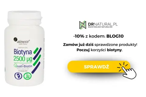 Biotyna 2500 µg w tabletkach Aliness. Zamów już dziś i poczuj korzyści biotyny. -10% z kodem BLOG10.