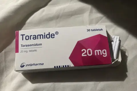 Opakowanie leku Toramide z torasemidem 20 mg, 30 tabletek.