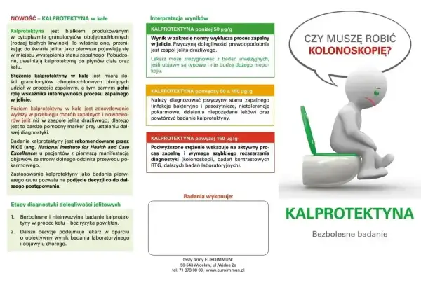 Badanie kalprotektyny w kale - bezbolesny wskaźnik stanu zapalnego jelit. Wyniki pomagają w diagnostyce i uniknięciu kolonoskopii.