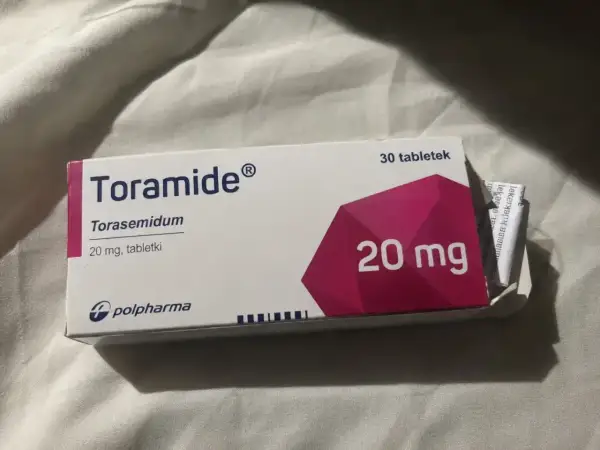 Opakowanie leku Toramide z torasemidem 20 mg, 30 tabletek.